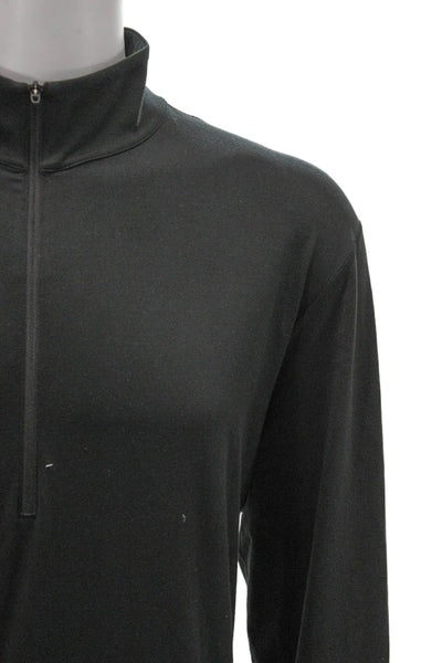 Lululemon Mens Mock Neck Long Sleeve Pullover T-Shirt Gray Polyester Size L