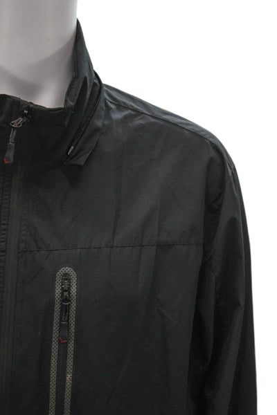 Hawke & Co Mens Windbreaker Black Zip Polyester Size XL