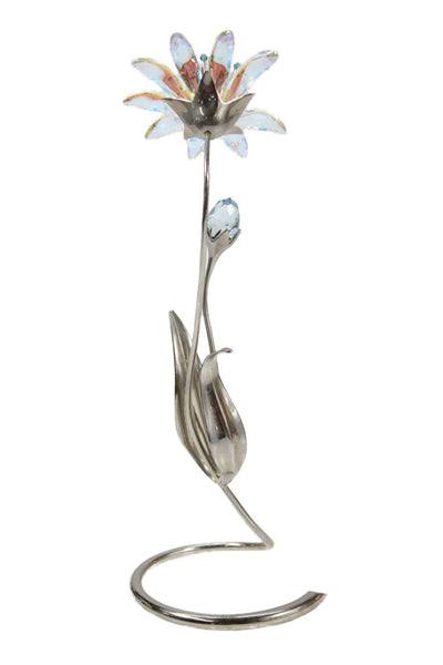 Swarovski Unisex Adult Crystal Paradise Flower Dellaria Figurine White Blue