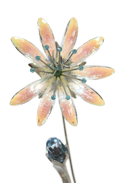 Swarovski Unisex Adult Crystal Paradise Flower Dellaria Figurine White Blue