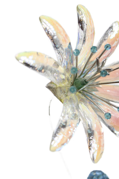 Swarovski Unisex Adult Crystal Paradise Flower Dellaria Figurine White Blue