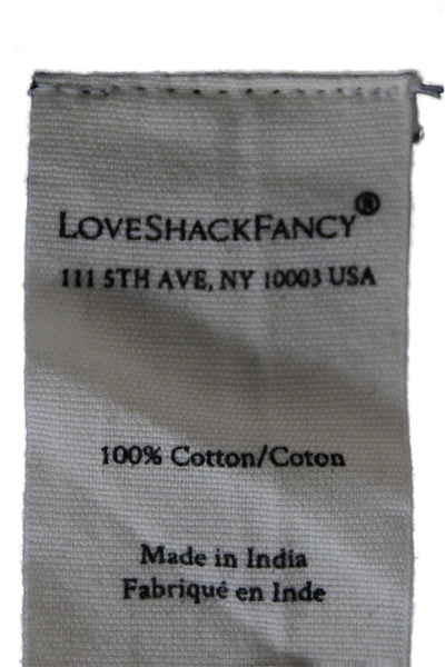 Love Shack Fancy Womens Fit & Flare Dress Black Cotton Short Sleeve Size S