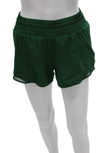 Lululemon Women Athletic Green Recycled Polyester Shorts Size 4