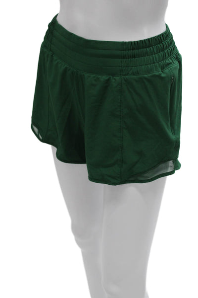 Lululemon Women Athletic Green Recycled Polyester Shorts Size 4