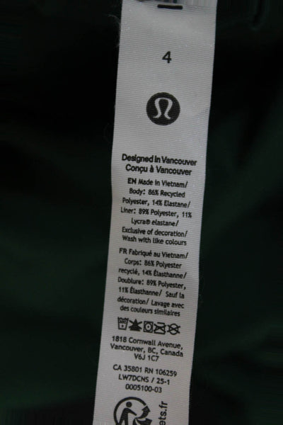 Lululemon Women Athletic Green Recycled Polyester Shorts Size 4