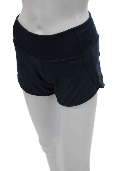 Lululemon Women Athletic Blue Shorts Synthetic Zip Size 2