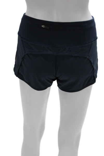 Lululemon Women Athletic Blue Shorts Synthetic Zip Size 2