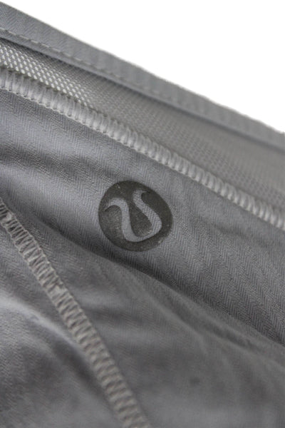 Lululemon Womens Athletic Gray Striped Polyester Shorts Summer Size 4