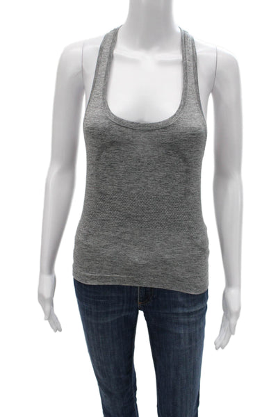 Lululemon Women Basic Sleeveless Tank Gray Geometric Scoop Neck Size 4