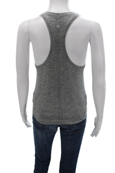 Lululemon Women Basic Sleeveless Tank Gray Geometric Scoop Neck Size 4