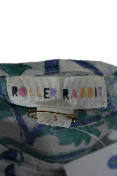 Roller Rabbit Womens Floral Tunic V Neck 3/4 Sleeve Multicolor Size S