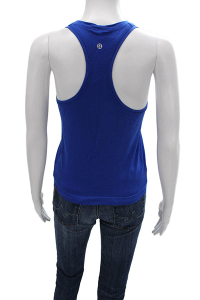 Lululemon Women Blue Scoop Neck Sleeveless Basic Tank Athletic Size 6