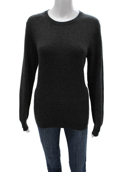 J Crew Women Gray Cashmere Pullover Sweater Crew Neck Long Sleeve Size S