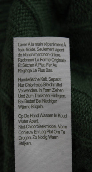 J Crew Womens Cashmere Cable Knit Pullover Sweater Green Crew Neck Size XS