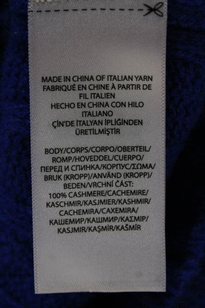 Polo Ralph Lauren Women Cashmere Cable Knit Pullover Blue Crew Neck Size S