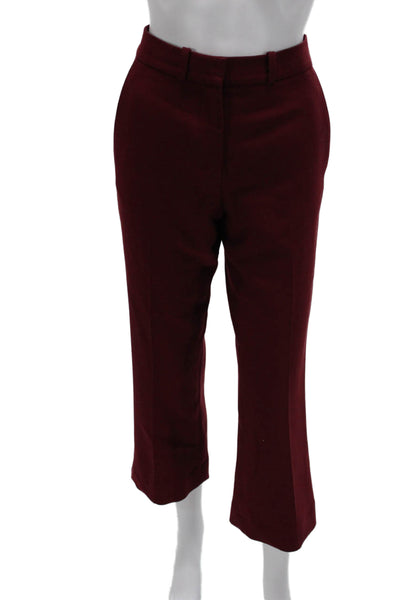 Victoria Victoria Beckham Womens Cropped Pants Red Polyester Size 4
