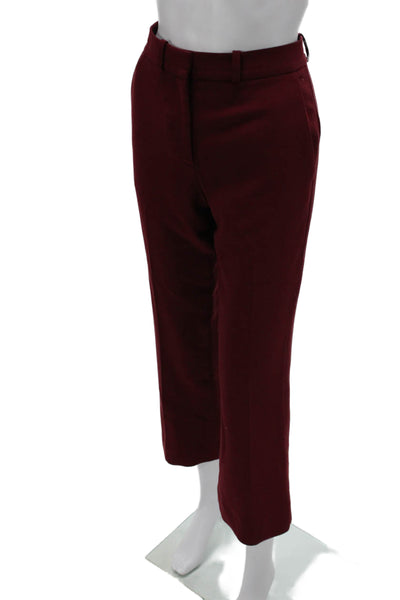 Victoria Victoria Beckham Womens Cropped Pants Red Polyester Size 4