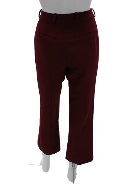 Victoria Victoria Beckham Womens Cropped Pants Red Polyester Size 4