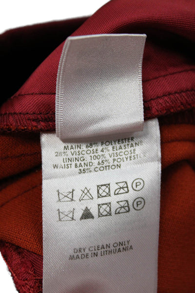 Victoria Victoria Beckham Womens Cropped Pants Red Polyester Size 4