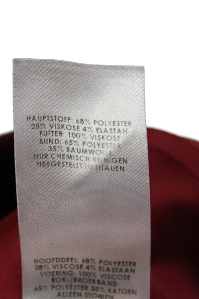 Victoria Victoria Beckham Womens Cropped Pants Red Polyester Size 4