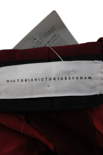 Victoria Victoria Beckham Womens Cropped Pants Red Polyester Size 4