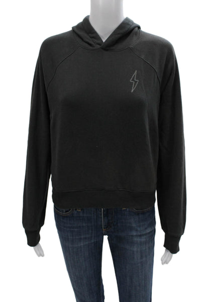Marine Layer Womens Pullover Hoodie Gray Lightning Round Neck Size S