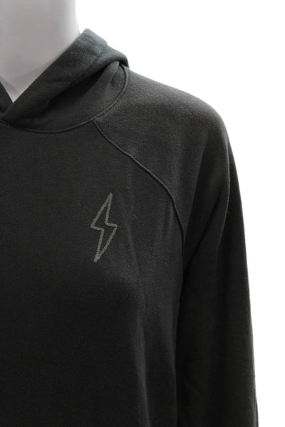 Marine Layer Womens Pullover Hoodie Gray Lightning Round Neck Size S