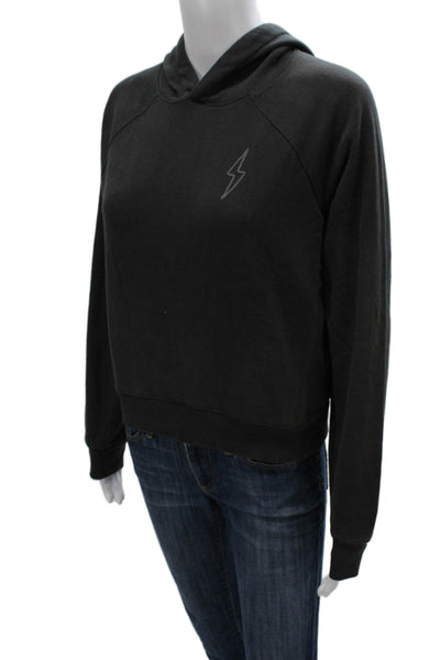 Marine Layer Womens Pullover Hoodie Gray Lightning Round Neck Size S