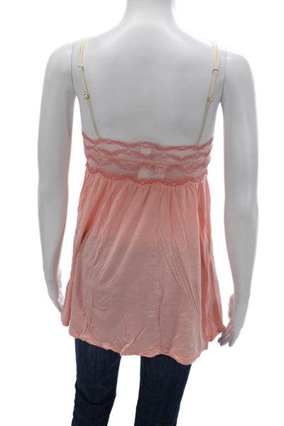 Eberjey Women Pink Rayon V-Neck Cami Pajama Top Sleeveless Lingerie Size M