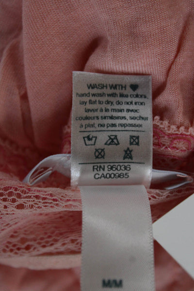 Eberjey Women Pink Rayon V-Neck Cami Pajama Top Sleeveless Lingerie Size M