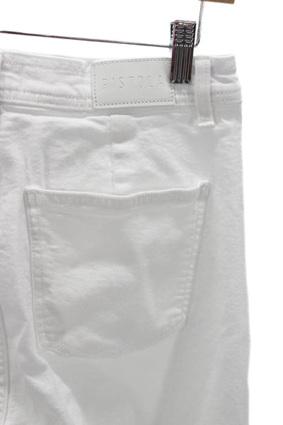 Pistola Womens Cropped High Rise White Jeans Cotton Blend Size 29
