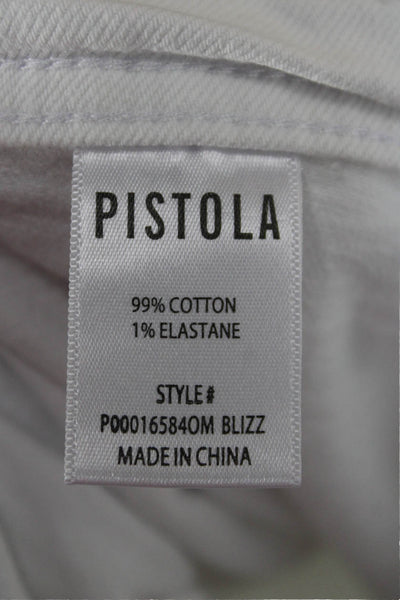 Pistola Womens Cropped High Rise White Jeans Cotton Blend Size 29