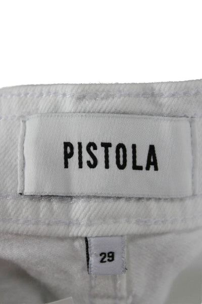 Pistola Womens Cropped High Rise White Jeans Cotton Blend Size 29