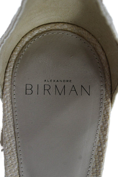 Alexandre Birman Womens Block Heel Embroidered Ankle Strap Sandals Beige 40