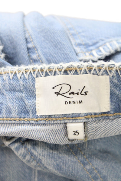 Rails Womens Cropped Wide Leg Jeans Light Blue High Rise Size 25
