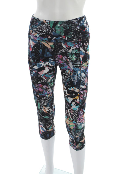 Lululemon Women Capri Leggings Black Nylon Graphic Print Size 4