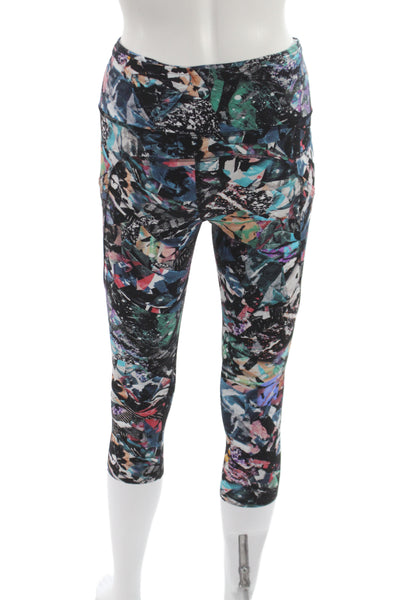Lululemon Women Capri Leggings Black Nylon Graphic Print Size 4