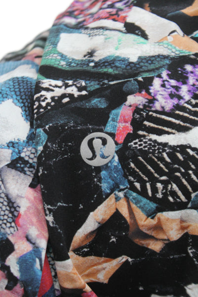 Lululemon Women Capri Leggings Black Nylon Graphic Print Size 4