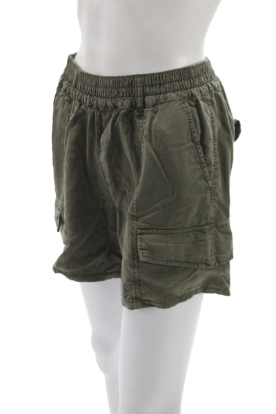 Sanctuary Unisex Cargo Shorts Green Lyocell Size XS