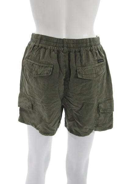 Sanctuary Unisex Cargo Shorts Green Lyocell Size XS