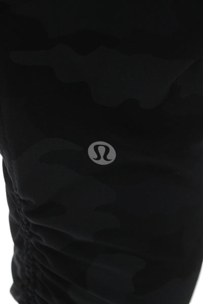 Lululemon Womens Cropped Jogger Pants Black Camo Drawstring Size 4