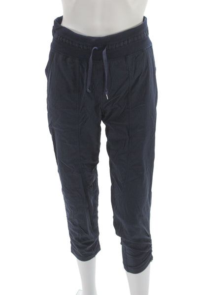 Lululemon Unisex Dark Blue Cropped Capri Pants Drawstring Size 4