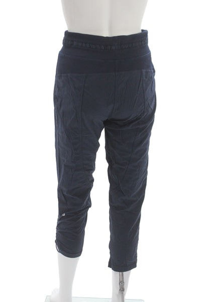 Lululemon Unisex Dark Blue Cropped Capri Pants Drawstring Size 4