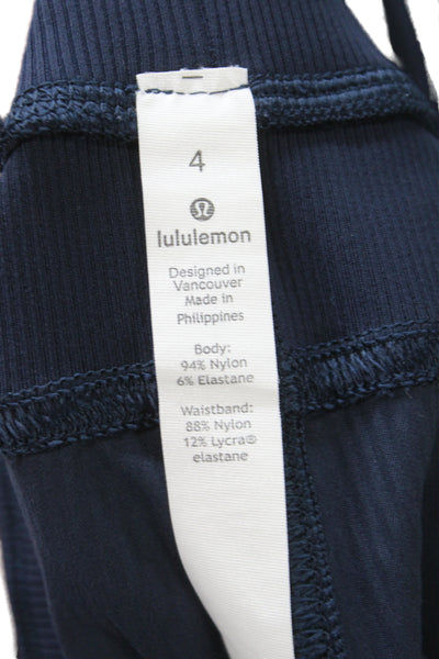 Lululemon Unisex Dark Blue Cropped Capri Pants Drawstring Size 4