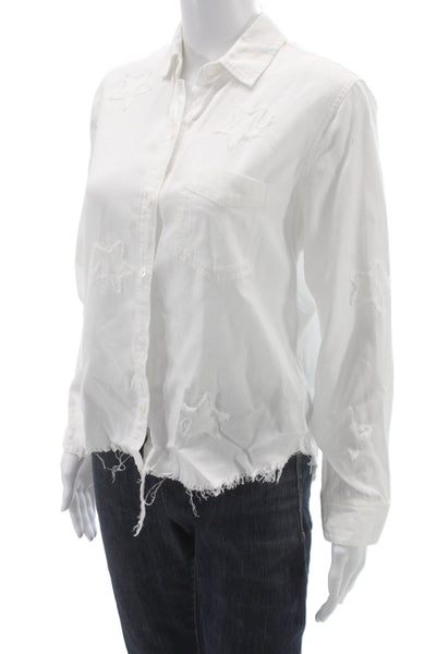 Rails Womens Collared Button Up Long Sleeve Star Print Tencel Petite Size XS