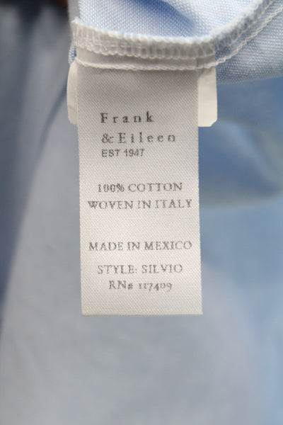 Frank & Eileen Womens Light Blue Cotton Collared Button Up Long Sleeve Size XS