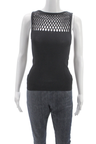 Scala Womens Gothic Black Crew Neck Sleeveless Tank Size One Size