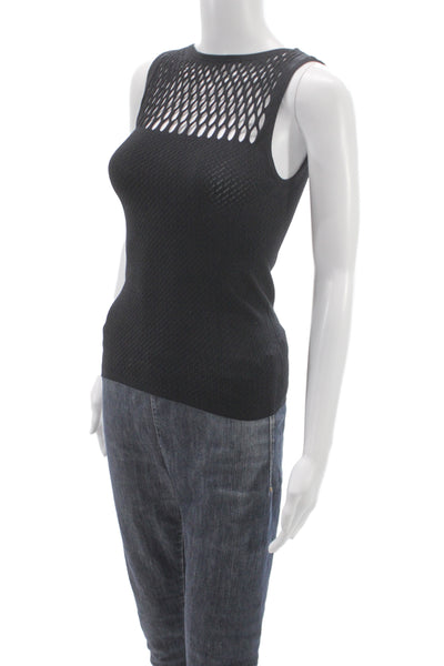 Scala Womens Gothic Black Crew Neck Sleeveless Tank Size One Size