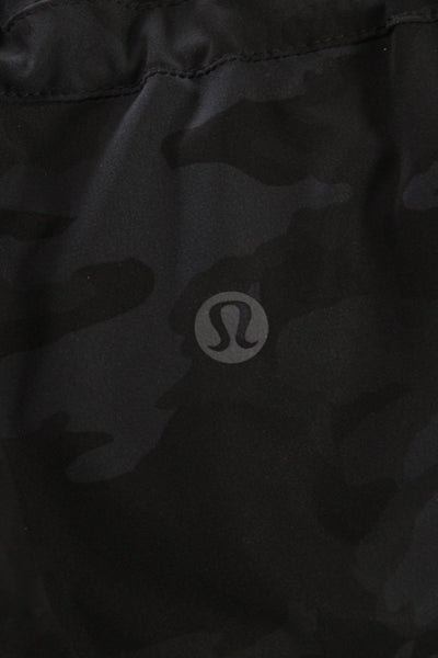 Lululemon Womens Black Camo Nylon Windbreaker Jacket High Neck Size 4