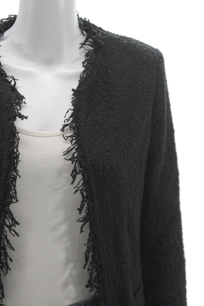 IRO Women Black Designer Blazer Long Sleeve Cotton Blend Size 36